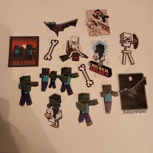 Set of 14 Minecraft Stickers - Zombie Theme